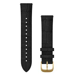 Zamjenski remen GARMIN, 20mm crna Leather (Gold kopča)