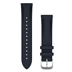 Zamjenski remen GARMIN, 20mm navy blue Leather (srebrna kopča)