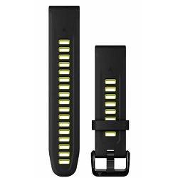 Zamjenski remen GARMIN za Quickfit 20mm crna/Electric Lime silicone, 010-13279-03