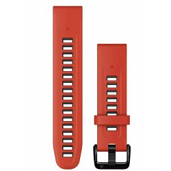 Zamjenski remen GARMIN za Quickfit 20mm Flame red/Graphite silicon, 010-13279-04