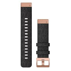 Zamjenski remen za GARMIN fenix 6S - Heathered crna Nylon (RoseGold kopča), 010-12874-00