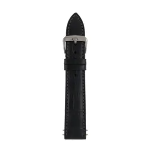 Zeppelin leather strap black, 20 mm