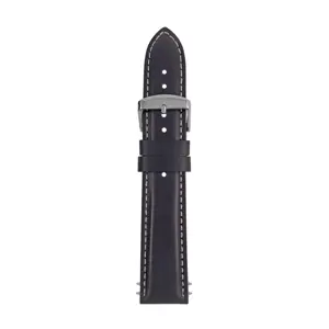 Zeppelin leather strap black, 22 mm