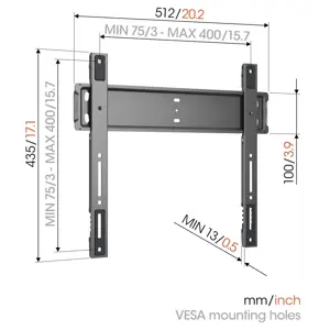 Zidni nosač za TV VOGEL’S TVM5505 ELITE (32"–77", fiksni, max. 75kg)
