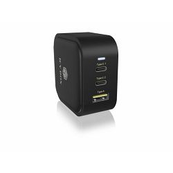 Zidni punjač ICY BOX IB-PS103-PD, 3-port, 65W, 2x USB-C, USB-A, EU, UK, US utičnice