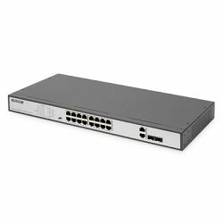 Switch DIGITUS fast Ethernet (PoE, 16-port, + 2 Combo)