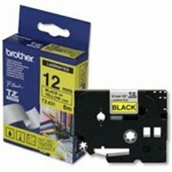 Ribbon BROTHER 12MM crna NA ŽUTOJ TZE631