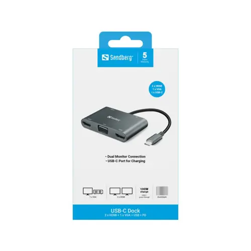 sandberg-usb-c-dock-2xhdmi-1xvga-usb-pd-docking-docking-stat-17810-e0011190.webp